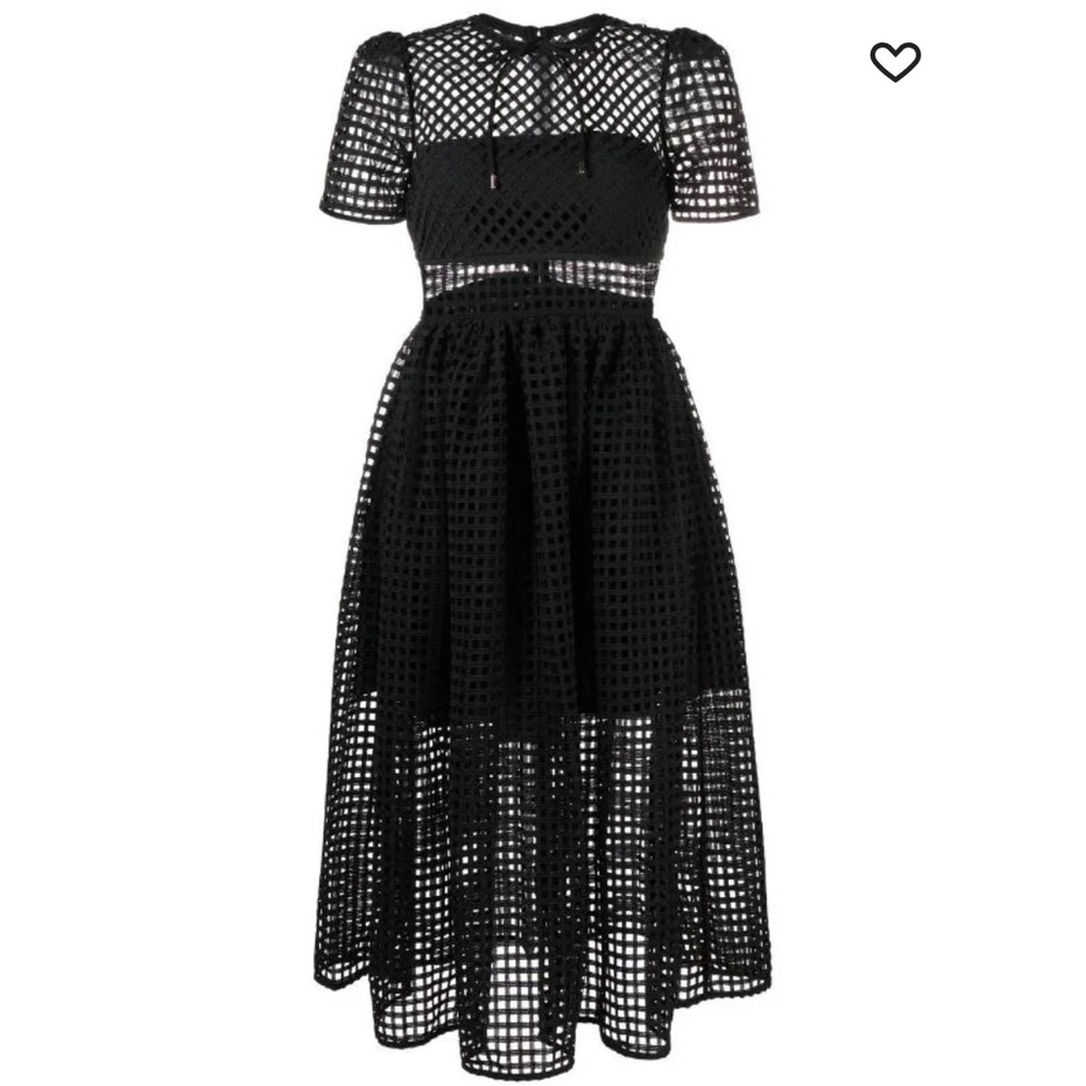 Self Portrait Grid Lace Dress Black 🖤